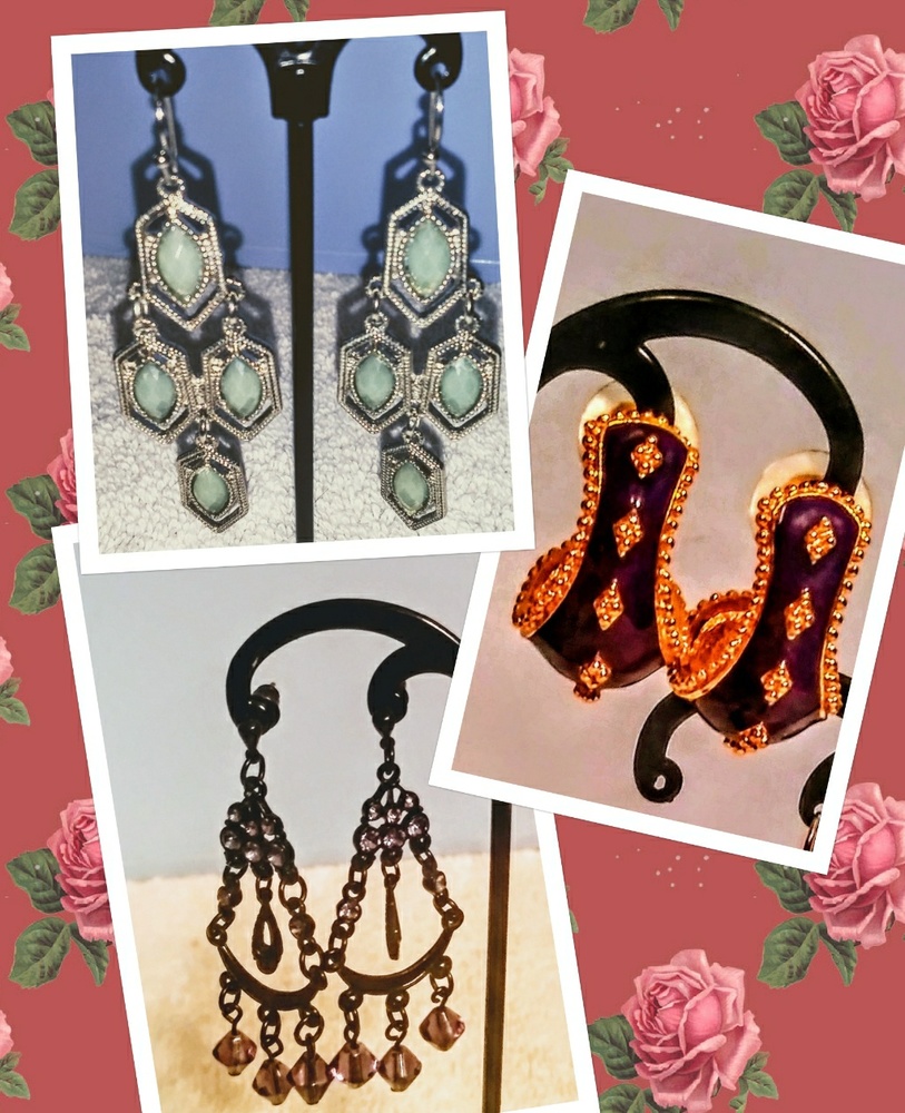 Lot of 3 Pairs of Costume Earrings